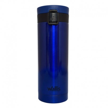 Termo acero inox, 500 ml, azul marino con negro