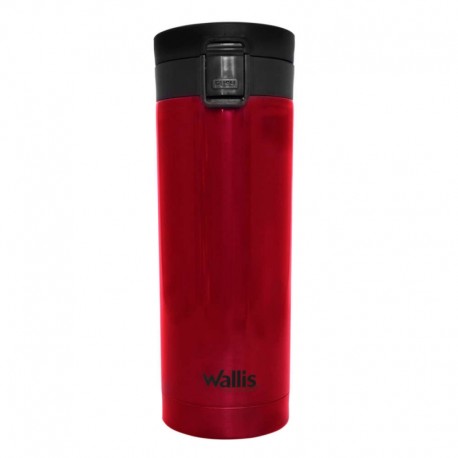 Termo acero inox, 500 ml, rojo intenso con negro