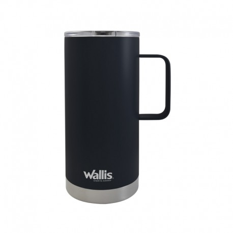 Taza térmica con protector deslizante, 500 ml, negro mate