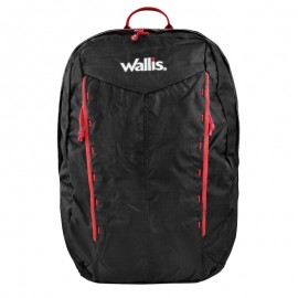 Mochila para media montaña POKHARA 25 L, semi-impermeable, negra con rojo