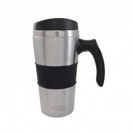 Taza térmica con goma antideslizante, 450 ml, negro