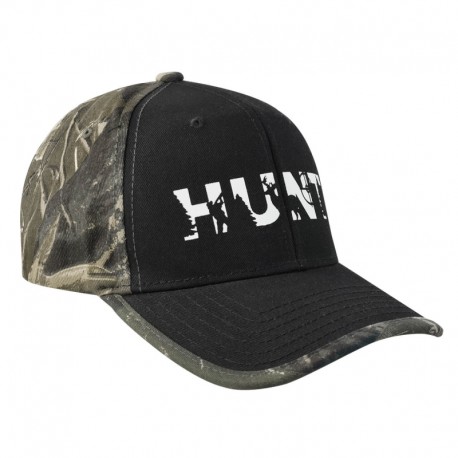 Gorra con ajustador de velcro, Hunt, camuflaje verde con negro