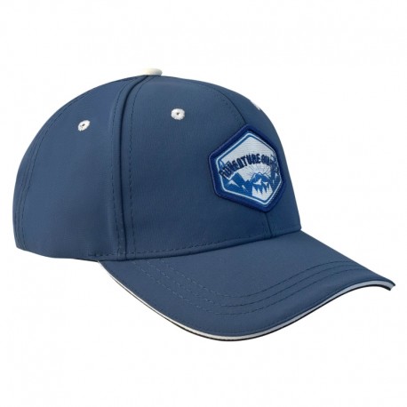 Gorra sandwich con ajustador de velcro, Adventure Awaits, azul