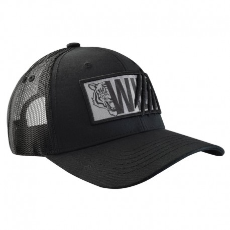 Gorra con malla y ajustador de plástico, Wild, negro