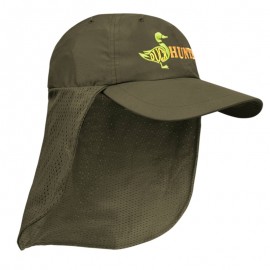 Gorra pescador con faldón de malla, duck hunter y huellas, olive