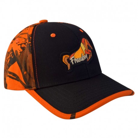 Gorra con ajustador en velcro, Freedom, camuflaje naranja c/negro