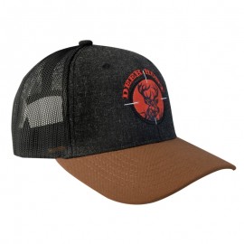 Gorra con malla y ajustador de plástico, Deer Hunt, negro con camel