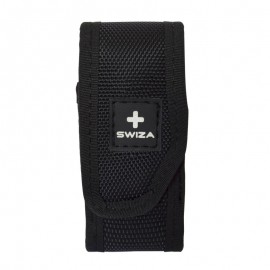 Funda nylon negro con velcro, para navaja Swiza, mediana