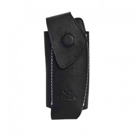 Funda universal piel bovino negra con imán, para navaja Swiza