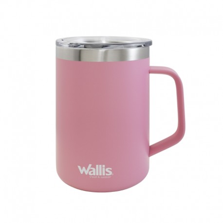 Taza térmica con protector deslizante, 420 ml, rosa mate